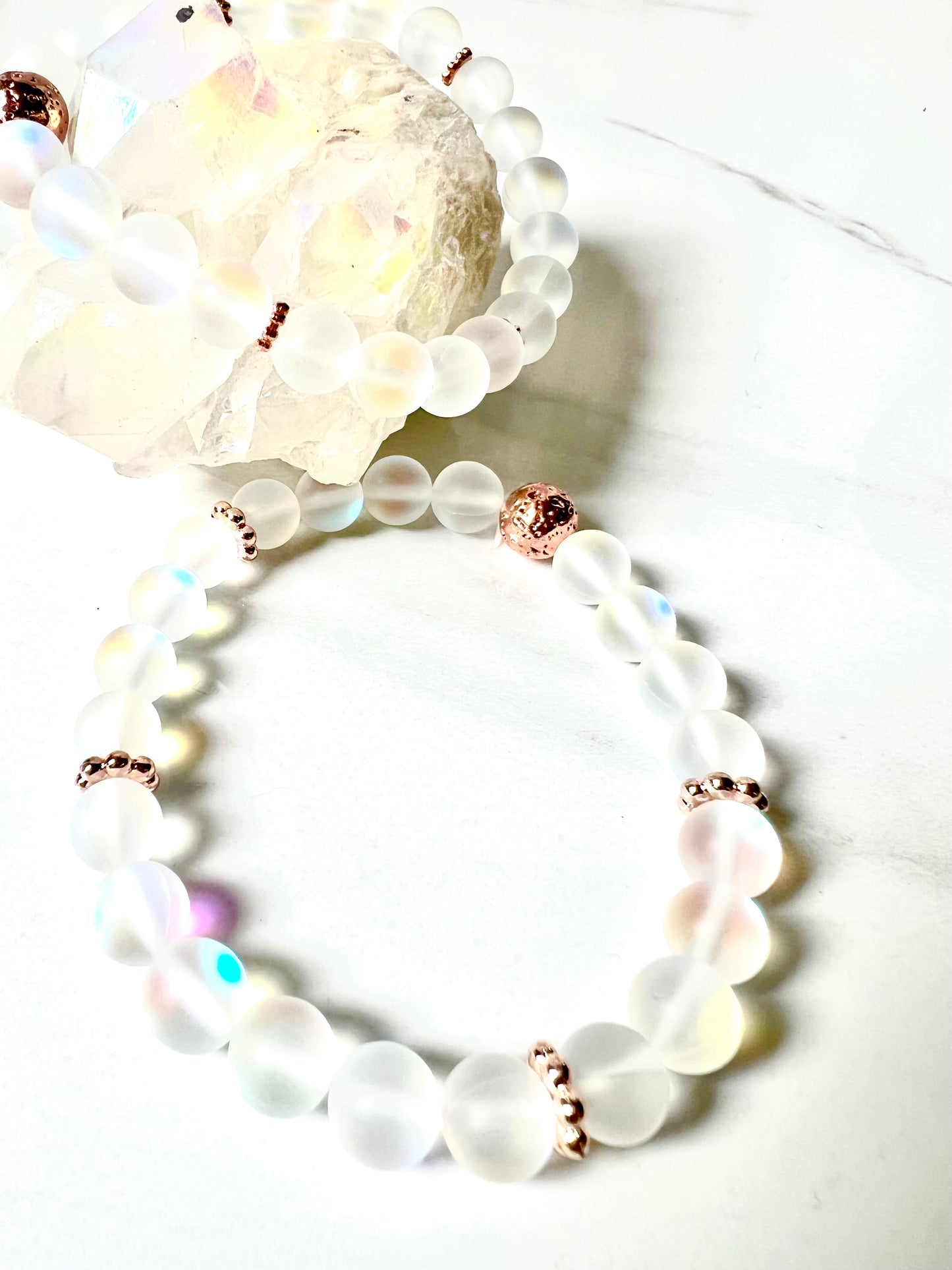 Bracelet, Aurora Borealis Quartz, Stone of the Heavens