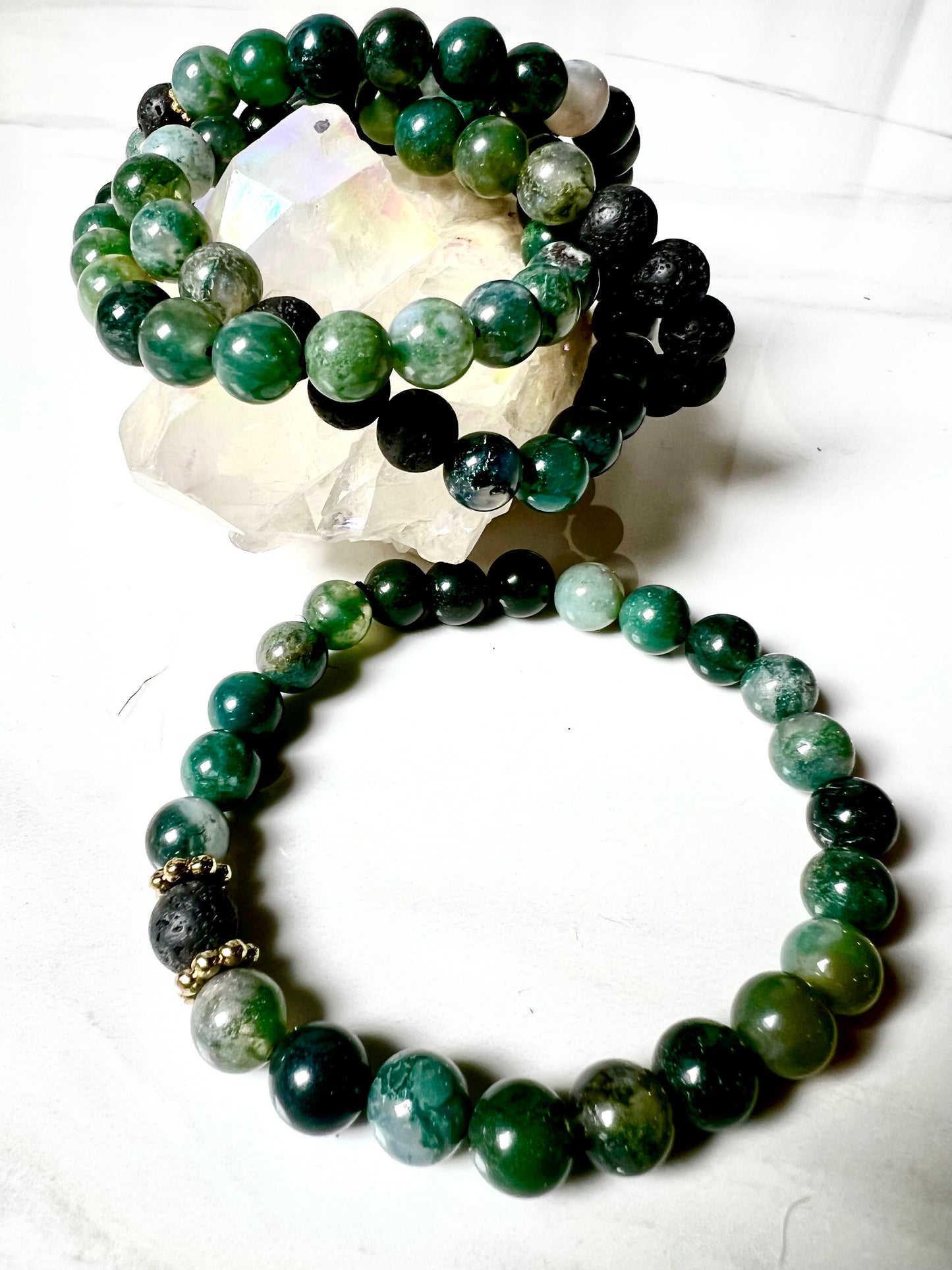 Bracelet, Green Moss Agate, Stone of Harmony