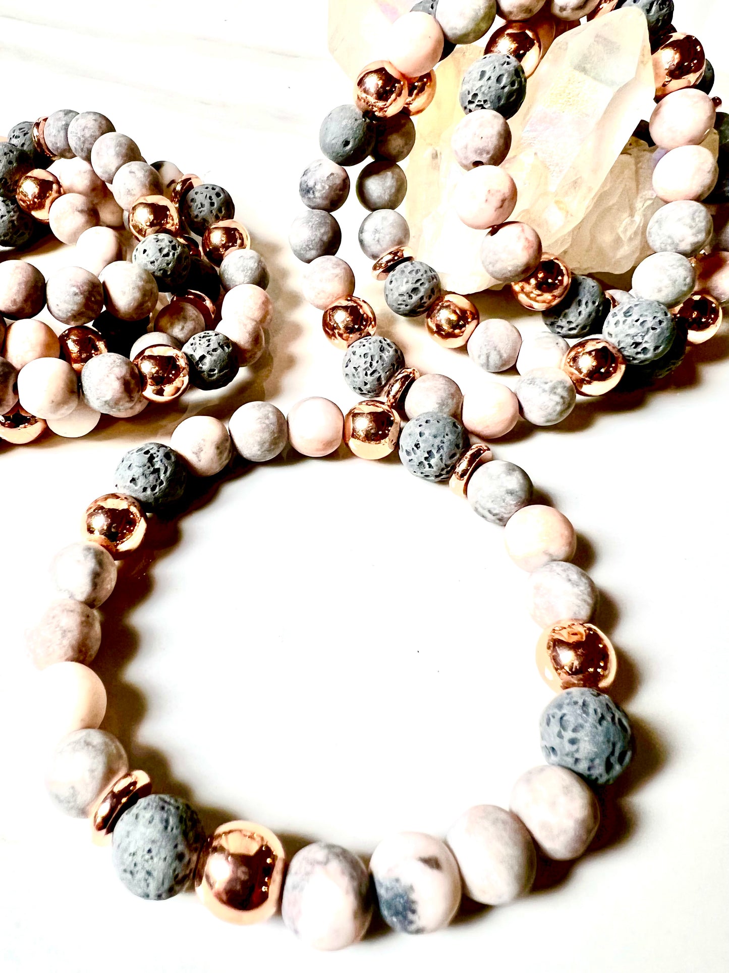 Bracelet, Pink Zebra Stone, Stone of Understanding