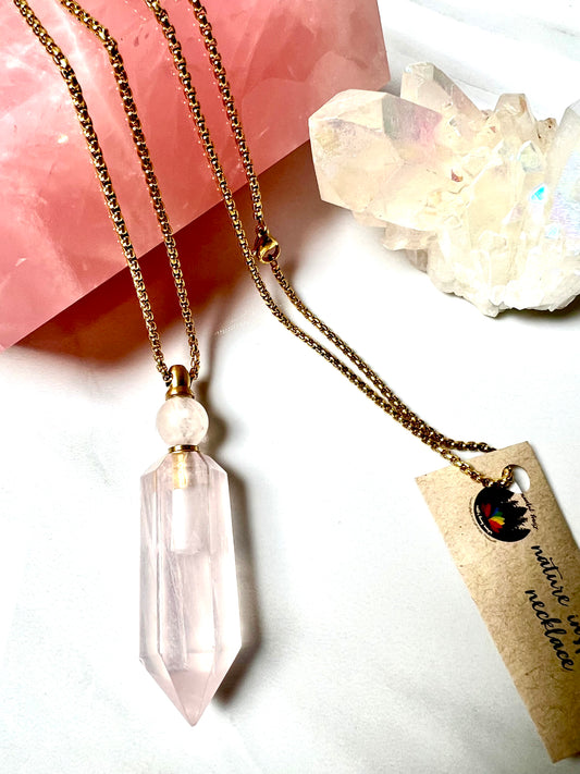 Gemstone Necklace, Rose Quartz, Stone of Unconditional Love