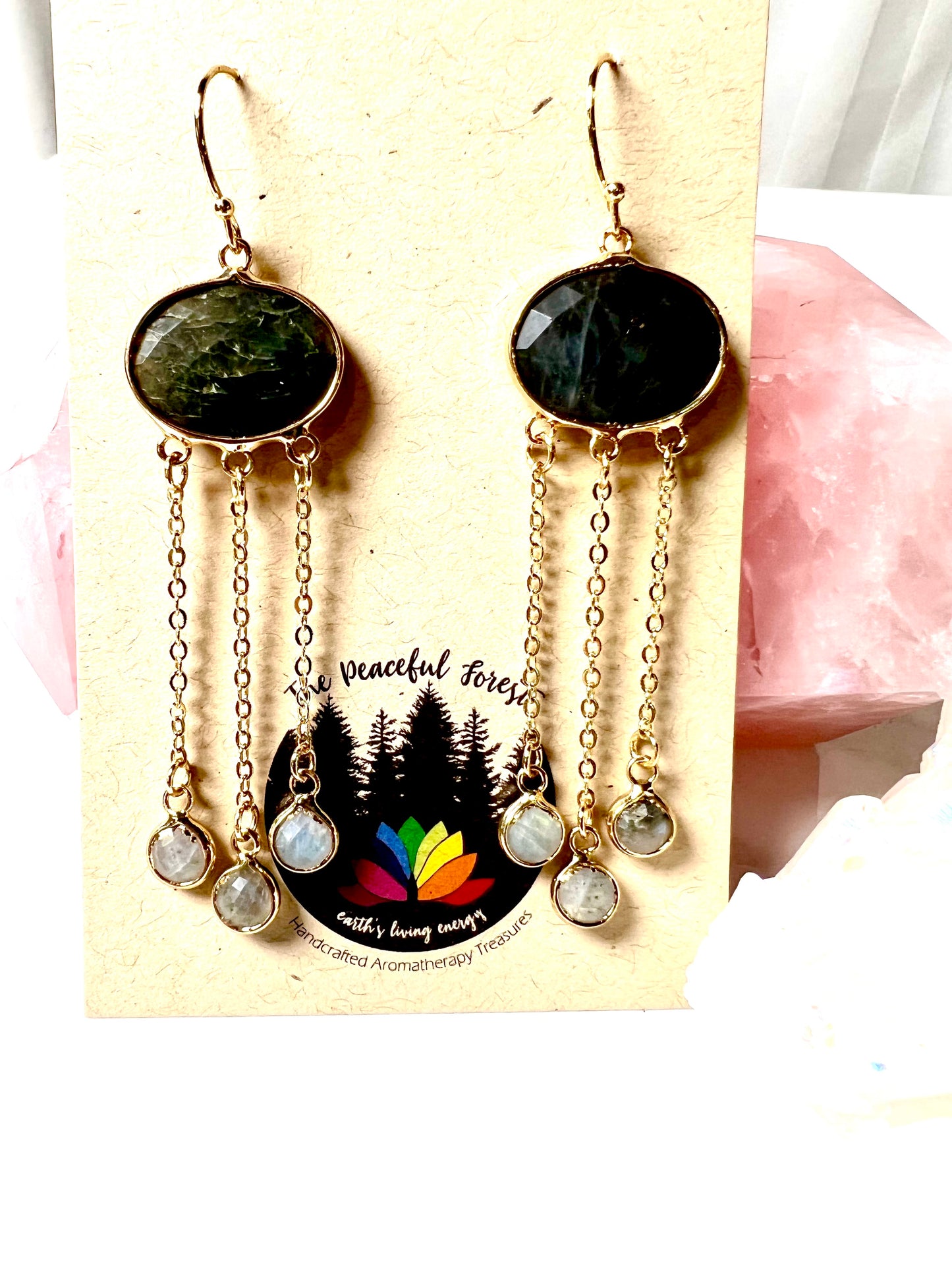 Earrings, Labradorite, Stone of Magic and Intuition