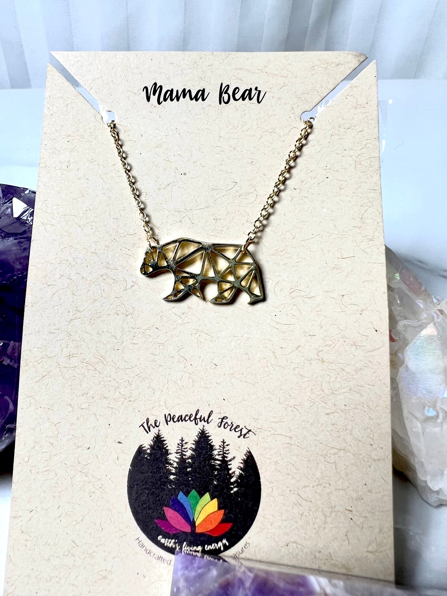Mountain Inspired Geometric Bear Necklace