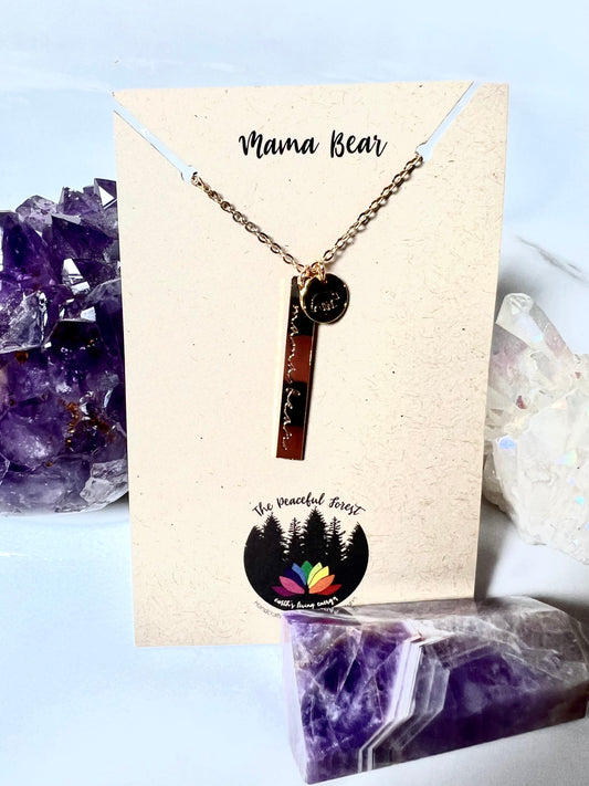 Mountain Inspired Vertical Mama Bear Necklace