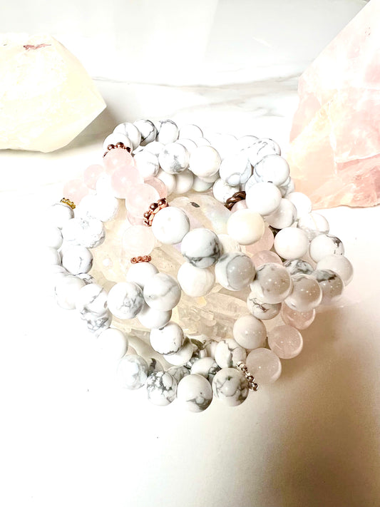 Bracelet Rose Quartz & White Howlite