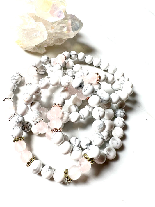 Bracelet Rose Quartz & White Howlite