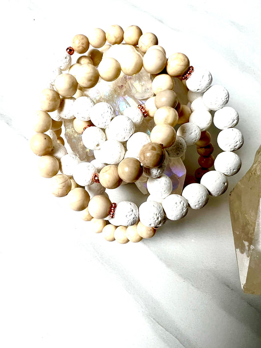 Bracelet White River Stone, Stone of Safety